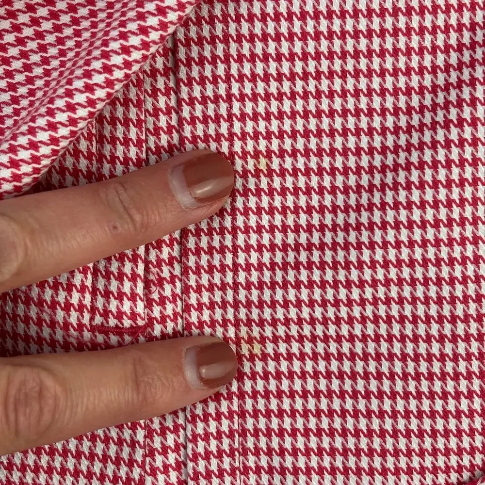 Brooks Brothers Country Club Red/White Houndstooth Wrap Skort Shorts Size 2 - Picture 13 of 15